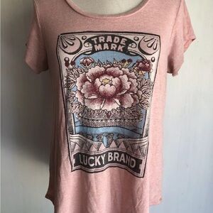 Lucky Brand Pink Graphic Short Sleeve Tee